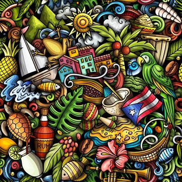 Caribbean culture collage Puerto Rico