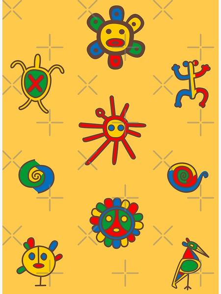 Colorful Taíno symbols collection