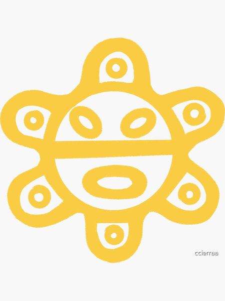 Taíno sun zemí symbol golden